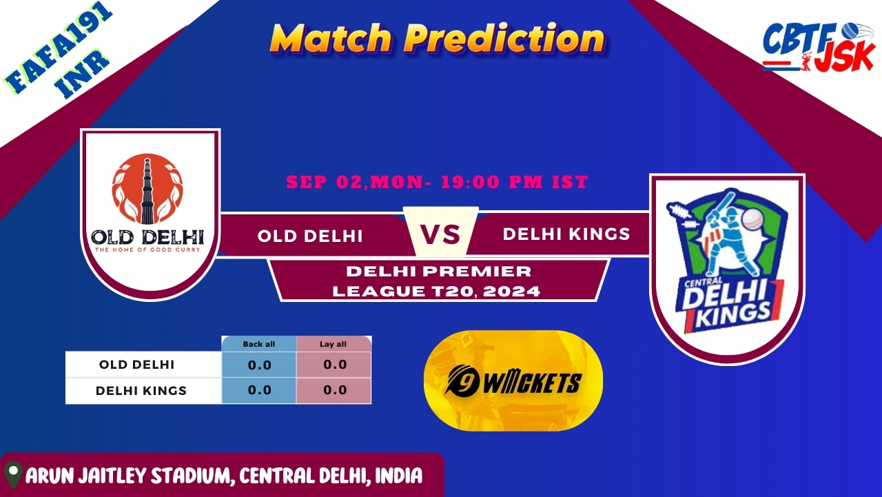 Old Delhi vs Central Delhi Kings, DPLT20, Today Match Prediction