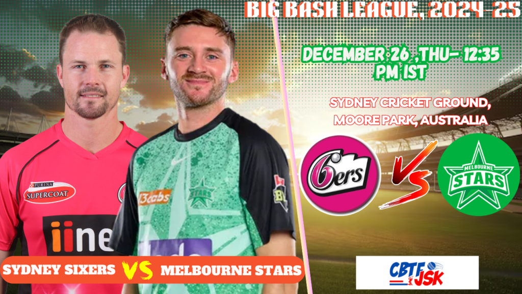 Sydney Sixers vs Melbourne Stars, BBLT20, Today Match Prediction