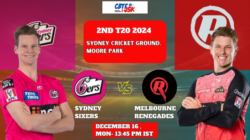 Sydney Sixers vs Melbourne Renegades, BBLT20, Today Match Prediction