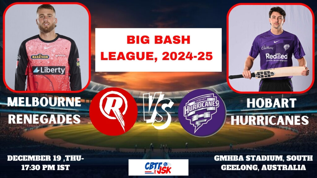 Melbourne Renegades vs Hobart Hurricanes, BBLT20, Today Match Prediction