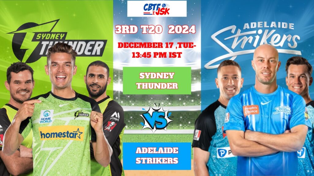 Sydney Thunder vs Adelaide Strikers, BBLT20, Today Match Prediction