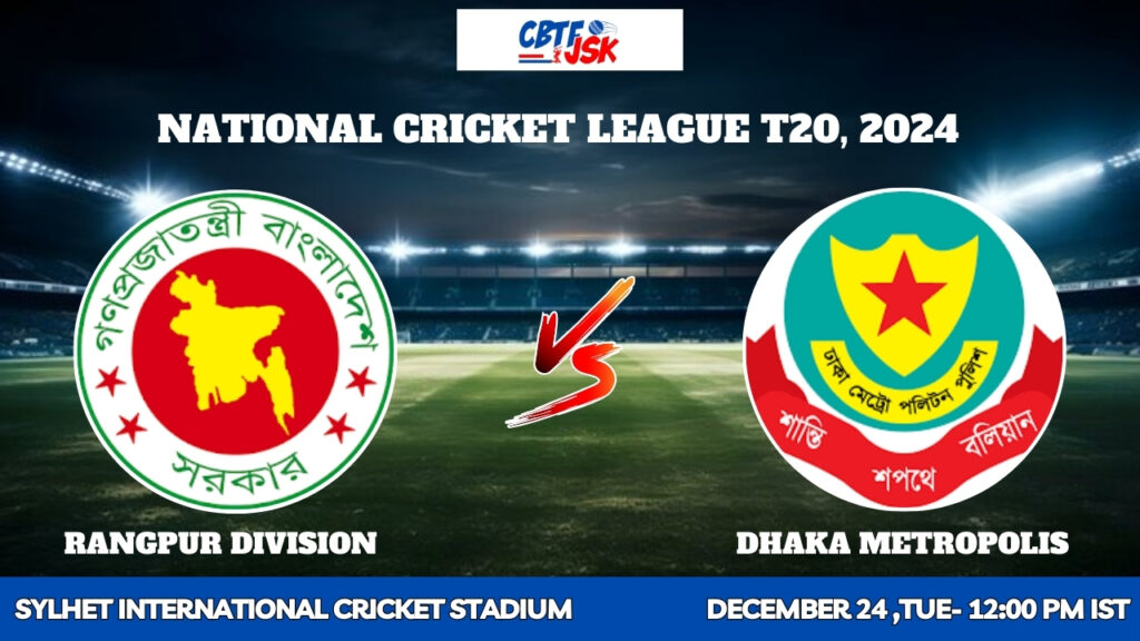 Rangpur Division vs Dhaka Metropolis, NCLT, Today Match Prediction