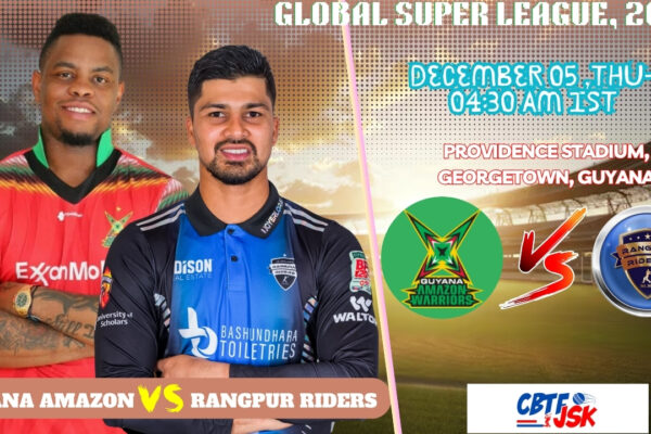 Guyana Amazon Warriors vs Rangpur Riders, GSL2024, Today Match Prediction