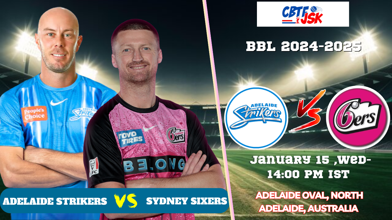 Adelaide Strikers vs Sydney Sixers, BBLT20, Today Match Prediction