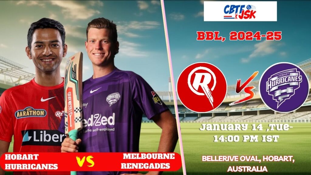 Hobart Hurricanes vs Melbourne Renegades, BBLT20, Today Match Prediction