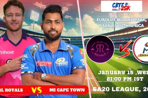 Paarl Royals vs MI Cape Town, SA20, Today Match Prediction