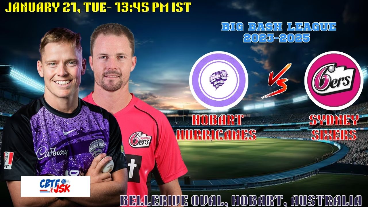 Hobart Hurricanes vs Sydney Sixers, BBLT20, Today Match Prediction