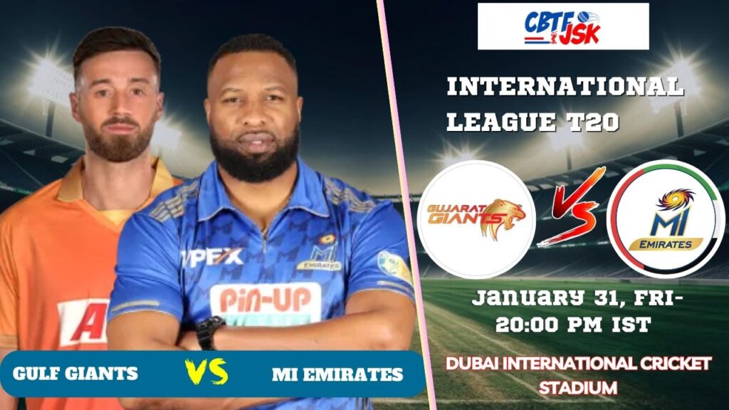 Gulf Giants vs MI Emirates, ILT20, Today Match Prediction