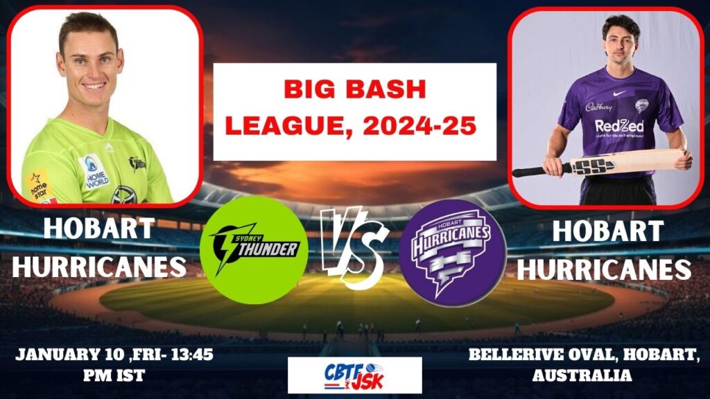 Hobart Hurricanes vs Sydney Thunder, BBLT20, Today Match Prediction