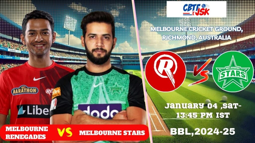 Melbourne Stars vs Melbourne Renegades, BBLT20, Today Match Prediction