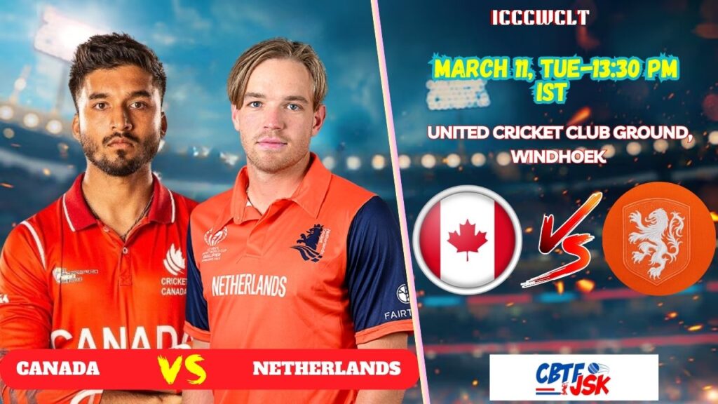 Canada vs Netherlands, ICCCWCLT, Today Match Prediction