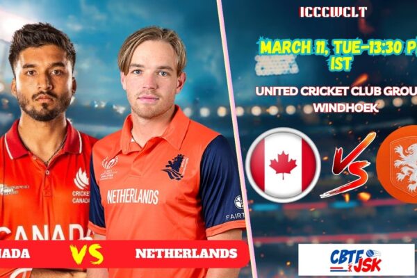 Canada vs Netherlands, ICCCWCLT, Today Match Prediction