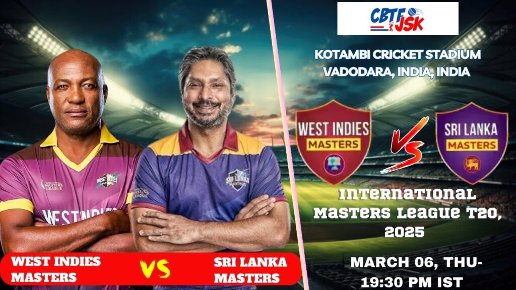 Sri Lanka Masters vs West Indies Masters, IMLT, Today Match Prediction