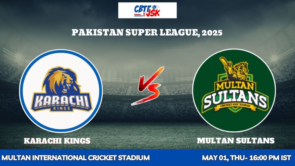 Multan Sultans vs Karachi Kings, PSLT20, Today Match Prediction
