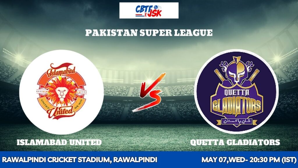 Islamabad United vs Quetta Gladiators, PSLT20, Today Match Prediction
