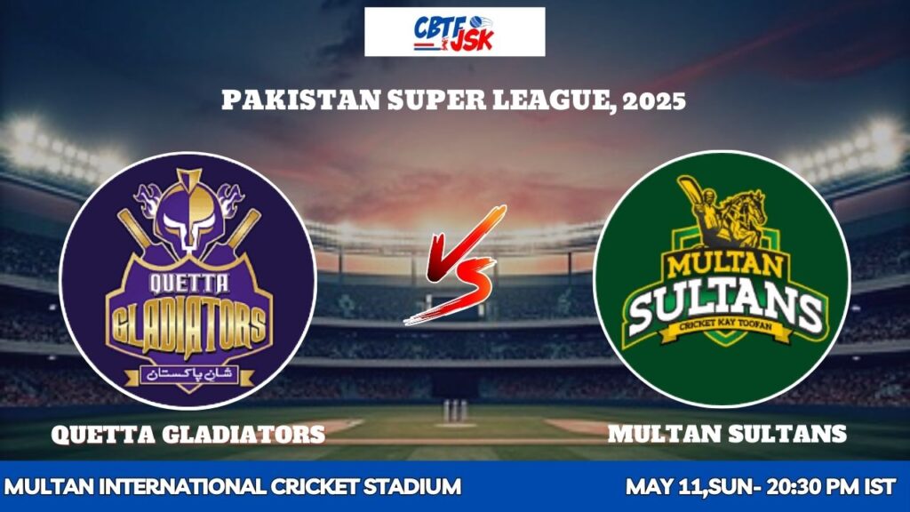 Multan Sultans vs Quetta Gladiators, PSLT20, Today Match Prediction