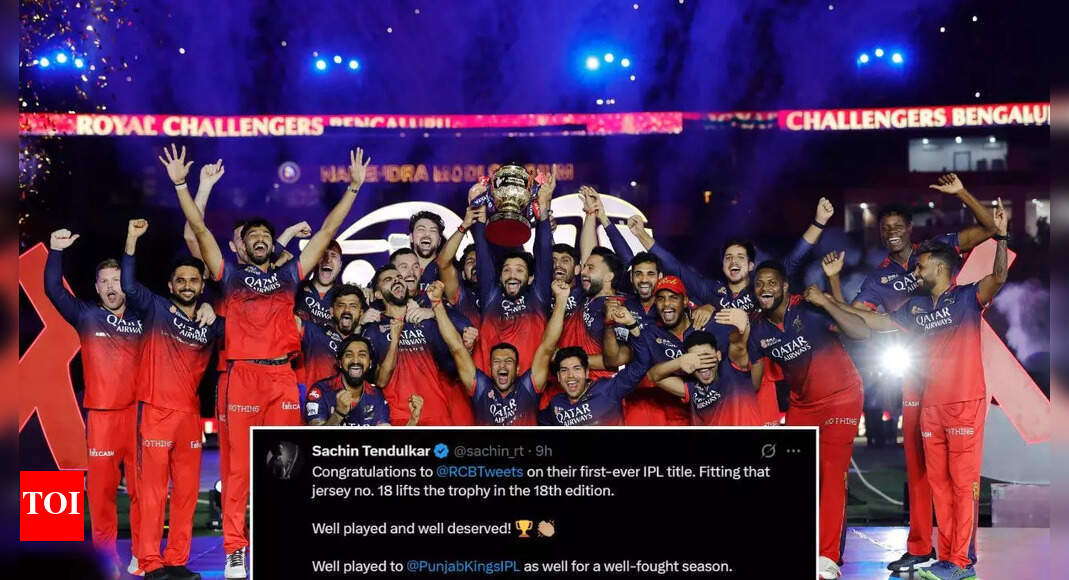 'Fitting that jersey No 18 lifts the trophy': Sachin Tendulkar congratulates RCB for IPL triumph | Cricket News