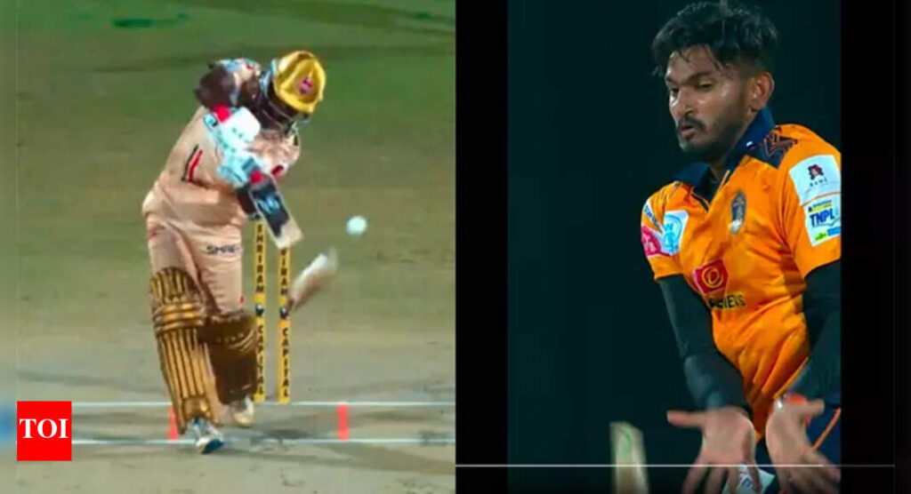 OH NO! TNPL player's bat breaks in the middle, hits bowler on the leg; watch video | Cricket News