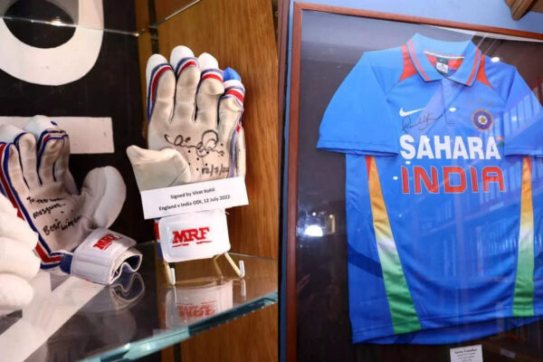In Photos: Virat Kohli gloves, signed Sachin Tendulkar jersey get showcased at The Oval’s museum | Cricket News In Photos: Virat Kohli gloves, signed Sachin Tendulkar jersey get showcased at The Oval's museum | Cricket News