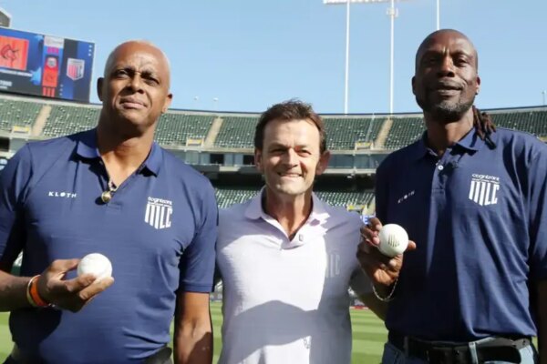 Watch: Adam Gilchrist keeps wickets to West Indies legends Courtney Walsh, Curtly Ambrose as MLC 2025 begins in style | Cricket News