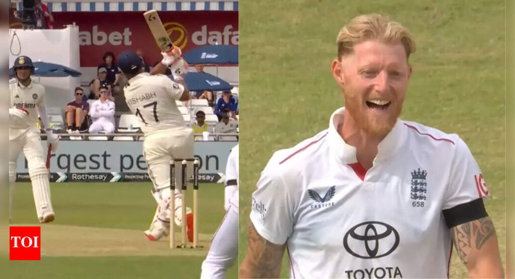 IND vs ENG: Ben Stokes bursts out laughing after Rishabh Pant smacks him down the ground for four - watch | Cricket News