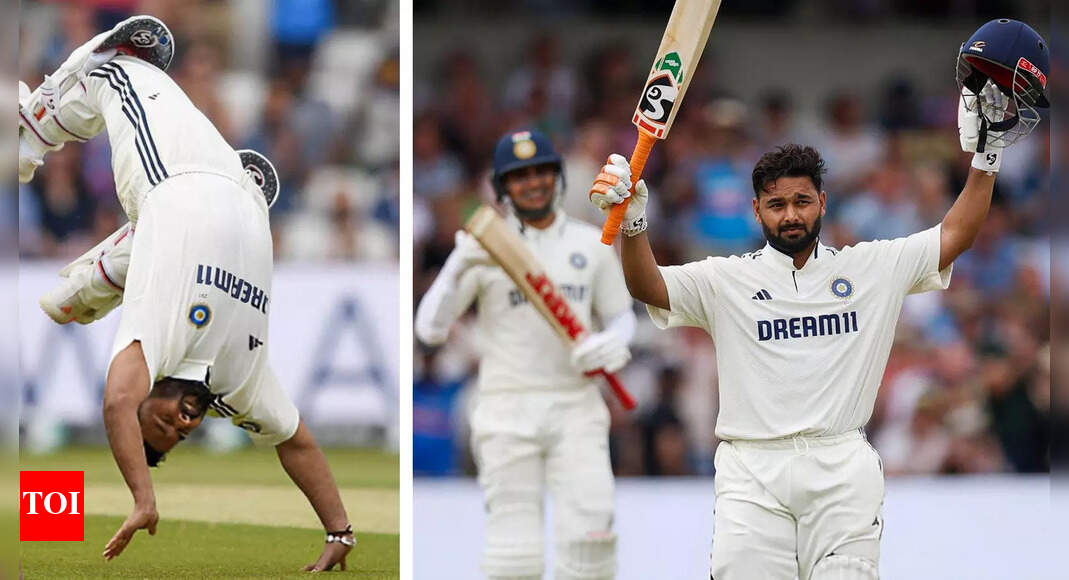 IND vs ENG: Rishabh Pant's front-flip celebration after Leeds century goes viral - Watch | Cricket News