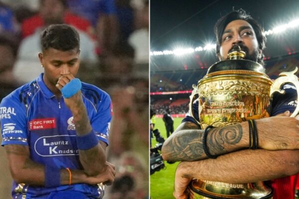 Hardik Pandya in tears after brother Krunal fulfils promise of adding 9th IPL trophy in 11 years to the Pandya household Hardik Pandya in tears after brother Krunal fulfils promise of adding 9th IPL trophy in 11 years to the Pandya household