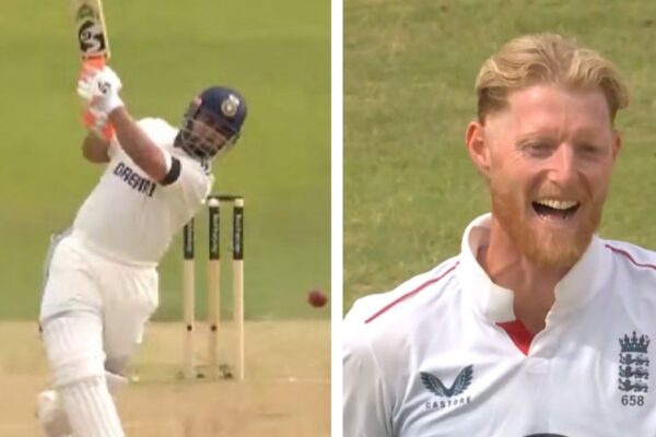 Ben Stokes bursts into laughter after Rishabh Pant belts him down the ground for four off his second ball Ben Stokes bursts into laughter after Rishabh Pant belts him down the ground for four off his second ball